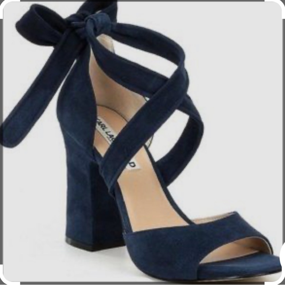 Karl Lagerfeld Paris Sacha Navy Suede Heels